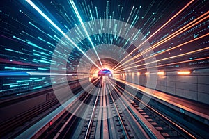 Futuristic data flow explosion effect