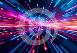 Futuristic data flow. Explosion effect. Sci-fi Motion wallpaper.