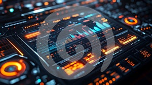 Futuristic data interface - generative ai