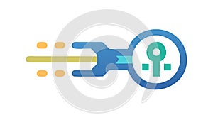 Futuristic data key icon: secure digital access and advanced technology, vector design Generative AI