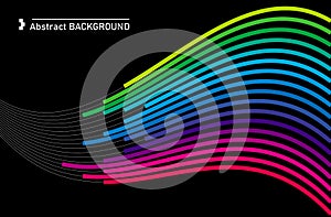 Futuristic data network connection elements. Abstract rainbow wave. Abstract minimal vector background design. Multicolor design.
