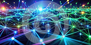 Futuristic Data Network Visualization Abstract 3D Render of Processing Lines and Points Ideal for Tech Backgrounds