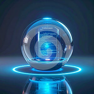 Futuristic Data Sphere with Holographic Interface