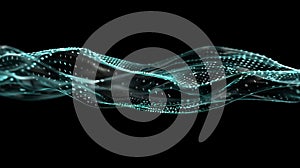 Futuristic Data Stream Abstract Background. Binary Code Waves. Technology Concept Design