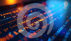 Futuristic Data Stream on a Digital Display