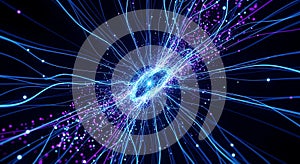 Futuristic Data Stream and Network Connection