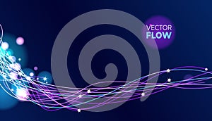 Futuristic data stream vector background. Data vortex stream technology.