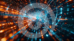 Futuristic Data Stream Visualization - Generative AI