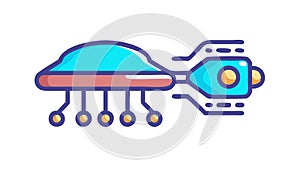 Futuristic Data Transfer Digital Network Technology Icon, vector design Generative AI