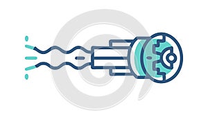 Futuristic Data Transfer Icon: Network, Speed Technology Vector Design Generative AI