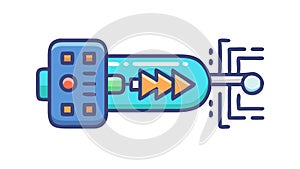 Futuristic Data Transfer Vector, Quantum Information Graphic, vector design Generative AI