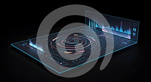 Futuristic Holographic Data Visualization Dashboard