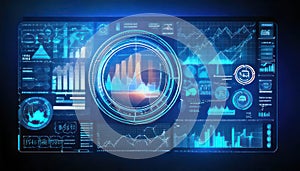 Futuristic Data Visualization Dashboard with Graphs