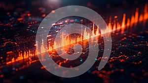 Futuristic Data Visualization with Glowing Graphs