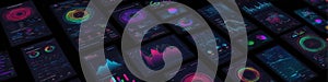 Futuristic Data Visualization Neon Charts and Graphs Displayed