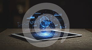 Futuristic Data Visualization on Tablet