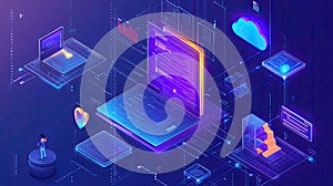 Futuristic Data Visualization and Technology Concept