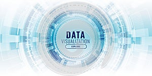 Futuristic data visualization technology concept banner