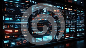 Futuristic Data Visualization Wall