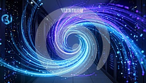 Futuristic Data Vortex Tunnel of Light