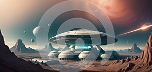 Futuristic Desert Sci-Fi Colony photo