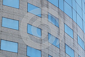 Futuristic design of windows on a modern building photo