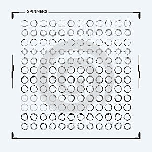 Futuristic design preloader spinner circles set