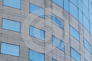 Futuristic design of windows on a modern building