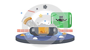 Futuristic device with screen, advanced technology concept, vector design Generative AI