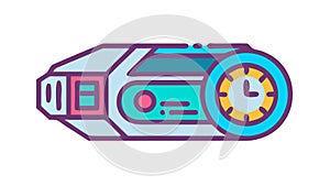 Futuristic Device Time Display Digital Interface Vector Design, vector design Generative AI