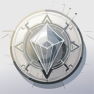 Futuristic Diamond Compass Emblem