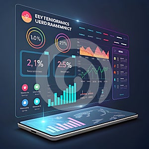 Digital Analytics Dashboard on Tablet