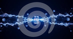 Quantum data transfer in a secure network cube