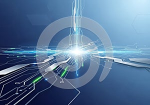 Futuristic digital artwork featuring a network