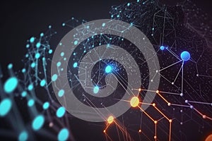 Futuristic digital background. Abstract connections technology and digital network Generative AI