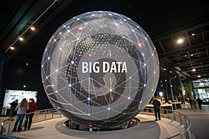 Futuristic digital big data sphere visualization