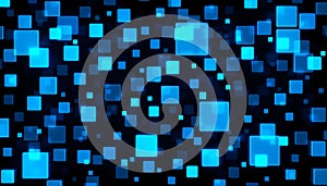 Futuristic Digital Blue Squares Abstract Background