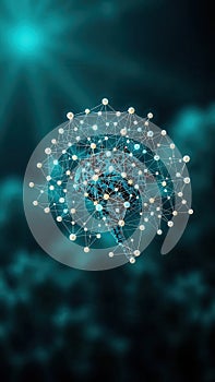 Futuristic digital brain network: ai innovation and connectivity photo