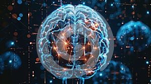 Human Brain Artificial Intelligence Connection with Neural Network and Binary Code Background