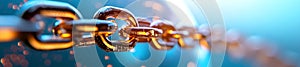 Futuristic Digital Chains Representing Data Security