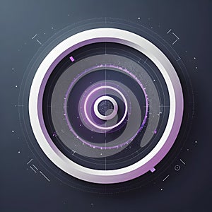 Futuristic Digital Circular Interface with Neon Purple Tech Elements