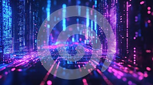 Neon Digital Cityscape