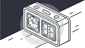 Futuristic Digital Clock and Timer, Advanced Timekeeping Device, vector design Generative AI