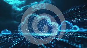 Futuristic digital cloud computing concept for technology innovation. Big data and machine learning