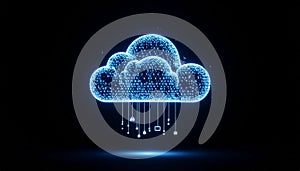 Futuristic Digital Cloud Computing Data Transfer