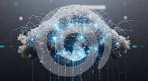 Futuristic digital cloud computing network futuristic it technology abstract concept