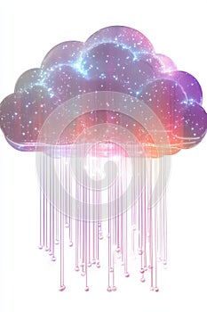 Futuristic Digital Cloud Design Symbolizing Connectivity and Data Networks