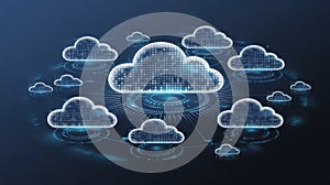 Cloud Computing Network Connecting Data In Digital Environment