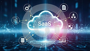 Cloud Computing Technology Digital Network Infrastructure Visualization