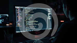 Futuristic Digital Coding Workspace